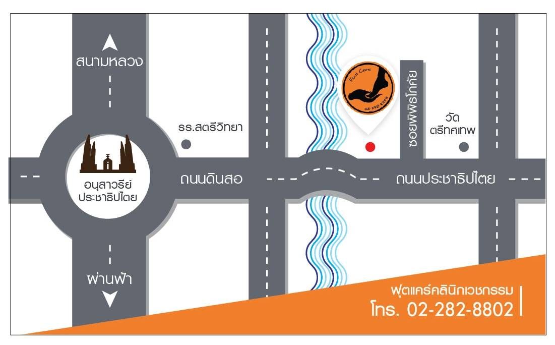 แผนที่ฟุตแคร์คลินิก ใกล้อนุสาวรีย์ประชาธิปไตย